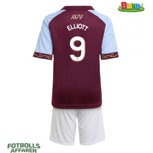 Aston Villa Harvey Elliott #9 Hemmaställ Barn 2025-26 Kortärmad (+ Korta byxor)